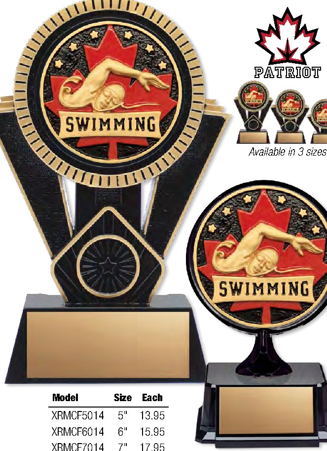Médailles et trophées pour compétition de natation
