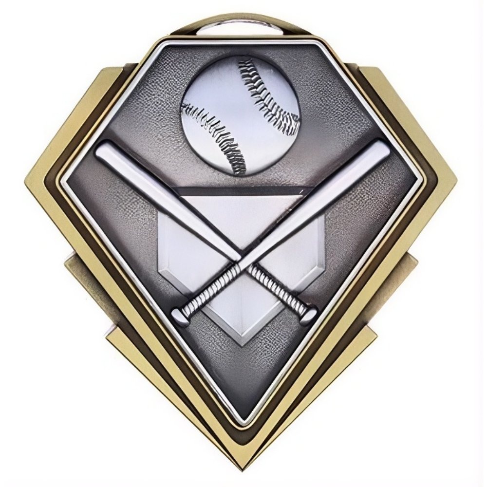 Médaille Baseball Or 3″ – MMD802G