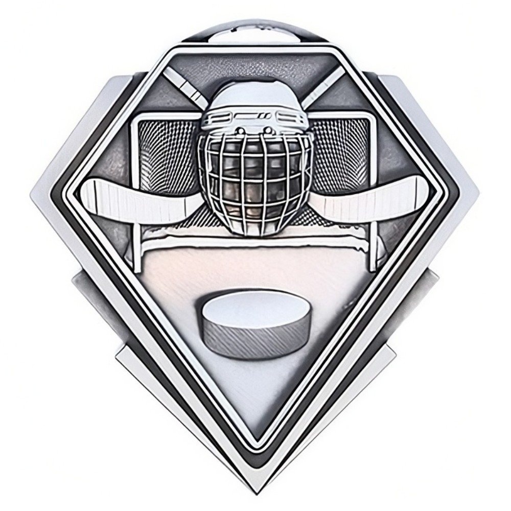 Médaille Hockey Argent 3″ – MMD810S