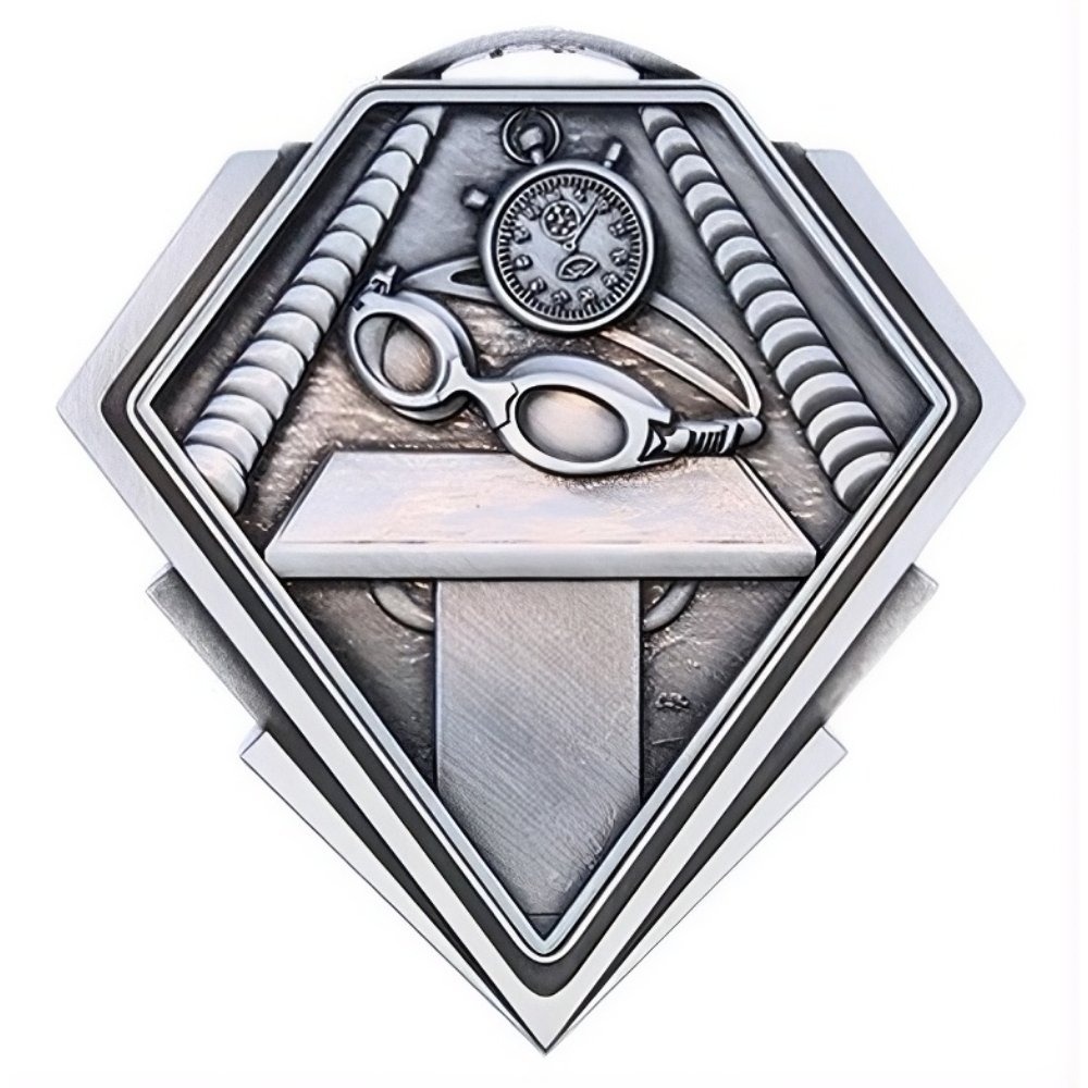 Médaille Natation Argent 3″ – MMD814S