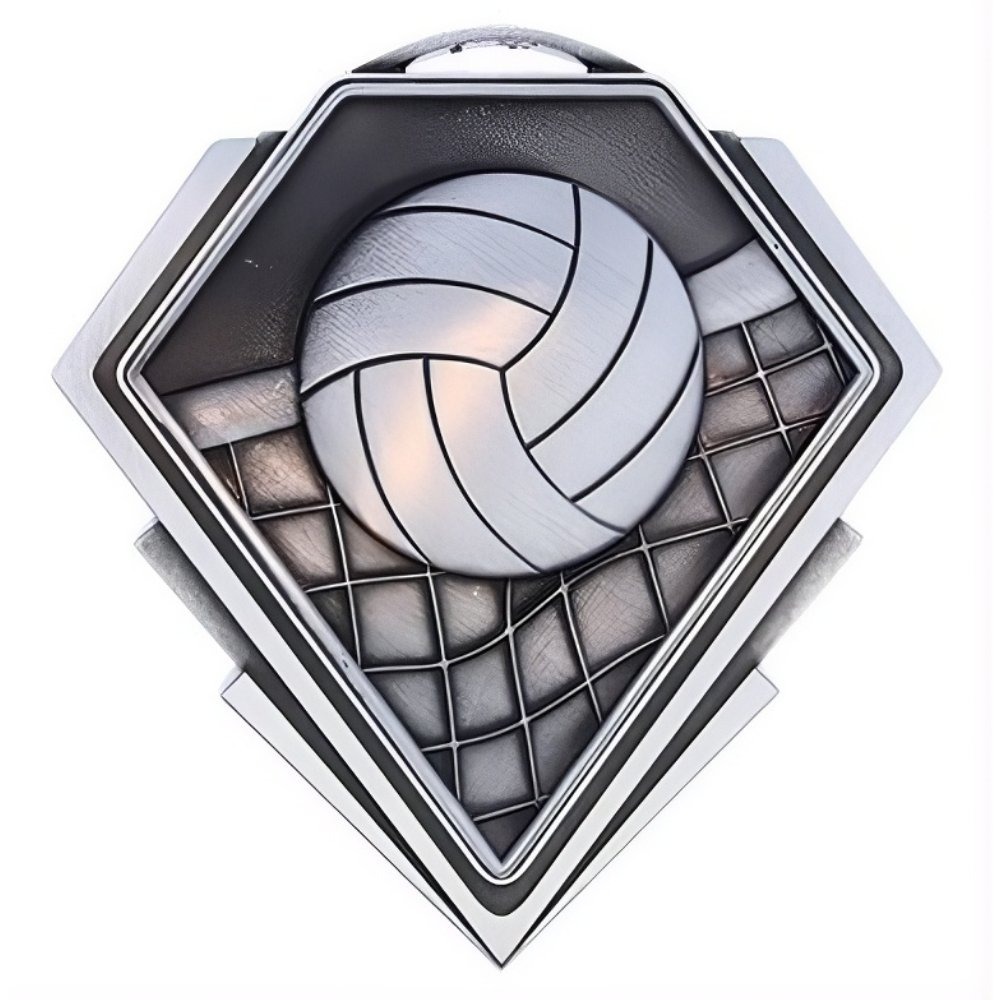Médaille Volleyball Argent 3″ – MMD817S