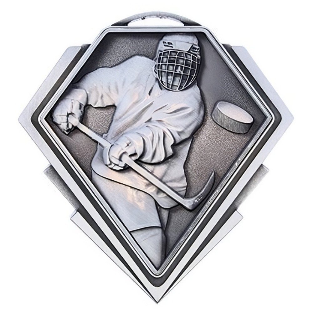 Médaille Joueur Hockey Argent 3″ – MMD847S