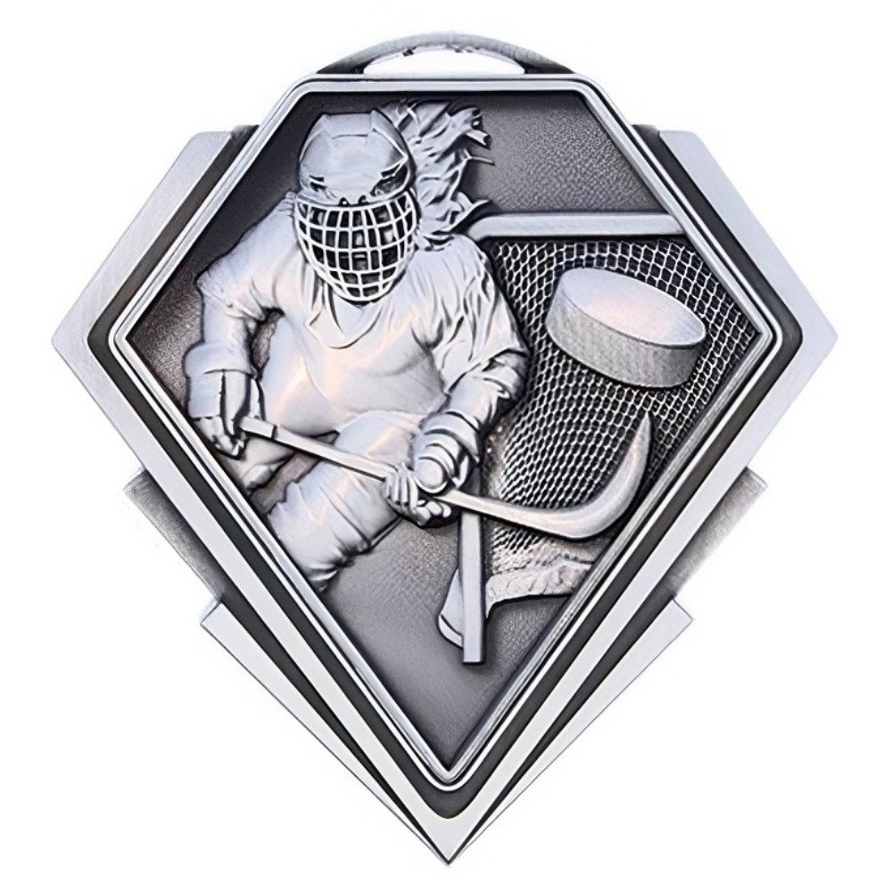 Médaille Joueuse Hockey Argent 3″ – MMD848S