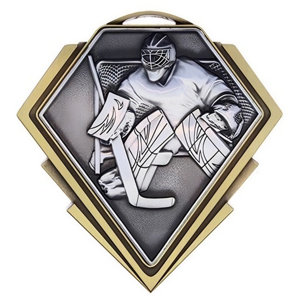 Médaille Gardien de But Hockey Or 3″ – MMD857G
