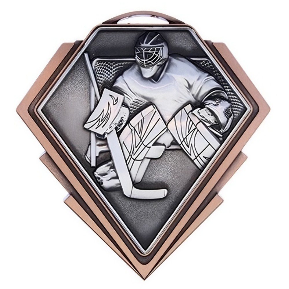 Médaille Gardien de But Hockey Bronze 3″ – MMD857Z