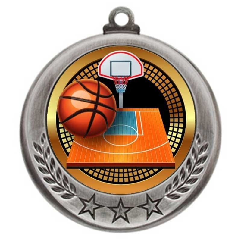 Médaille Basketball Argent 2.75″ – MMI4770S-PGS003