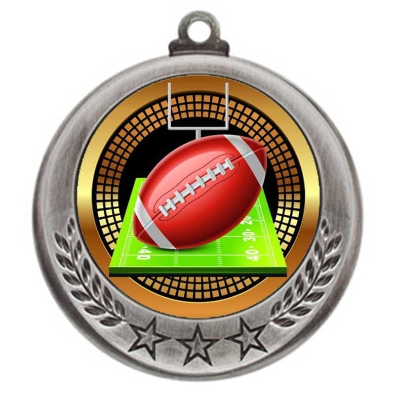 Médaille Football Argent 2.75″ – MMI4770S-PGS007