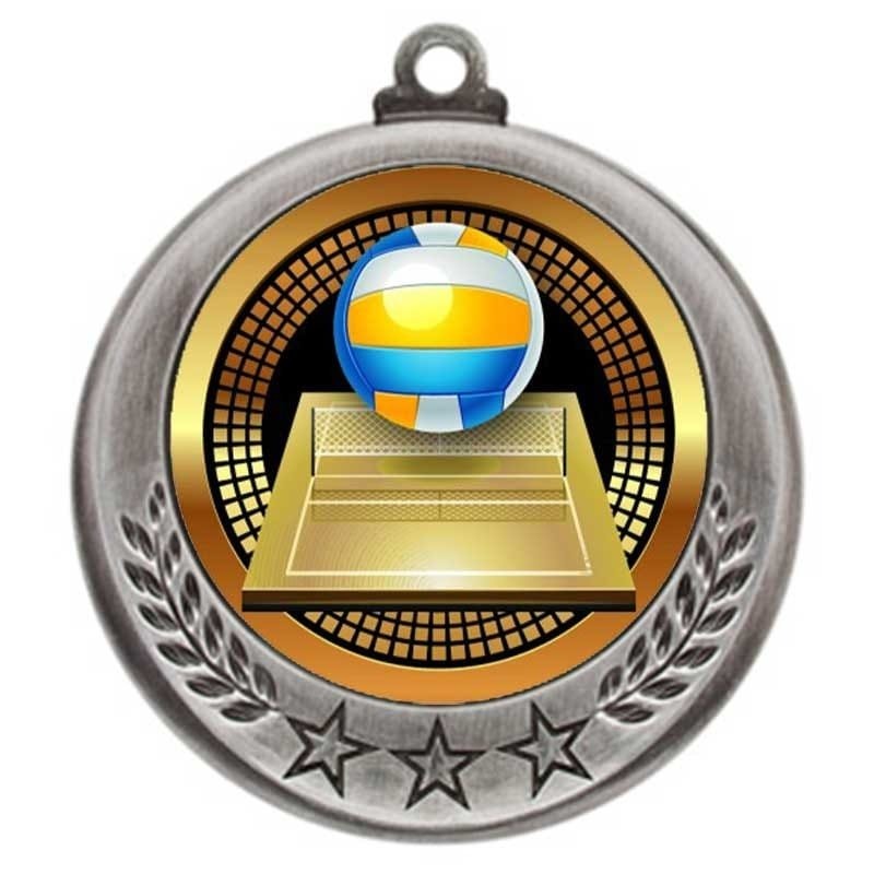 Médaille Volleyball Argent 2.75″ – MMI4770S-PGS017