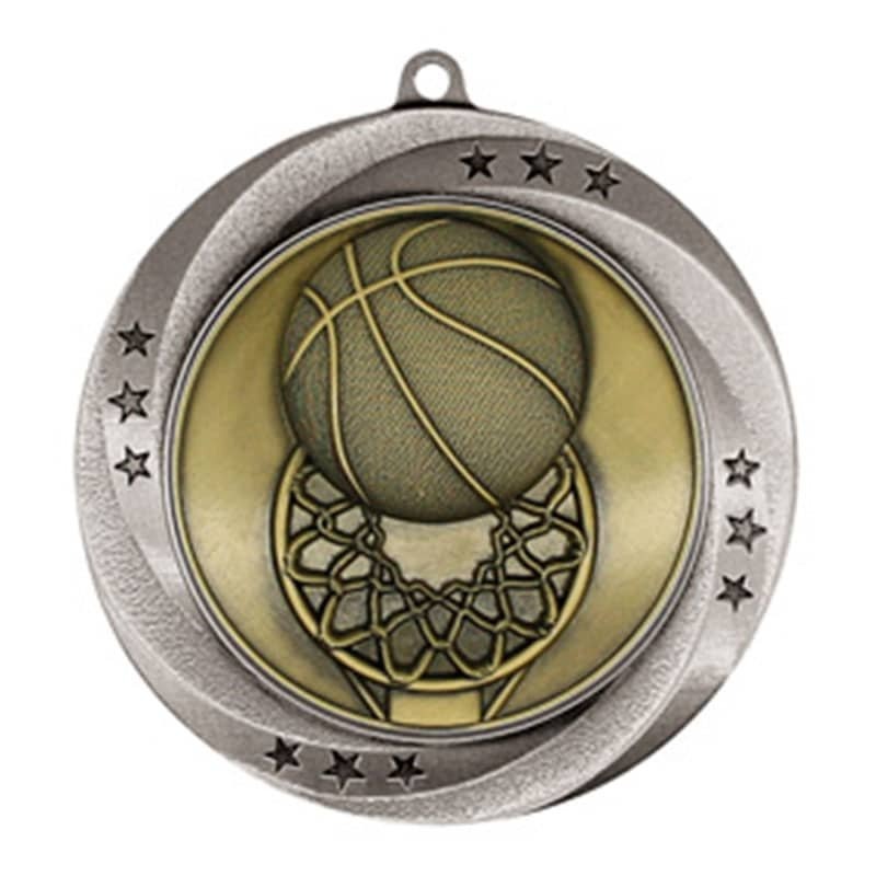 Médaille Basketball Argent 2.75″ – MMI54903S