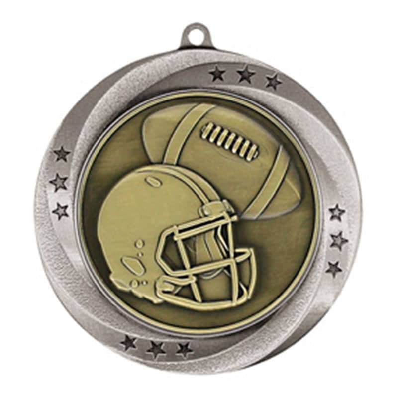 Médaille Football Argent 2.75″ – MMI54906S