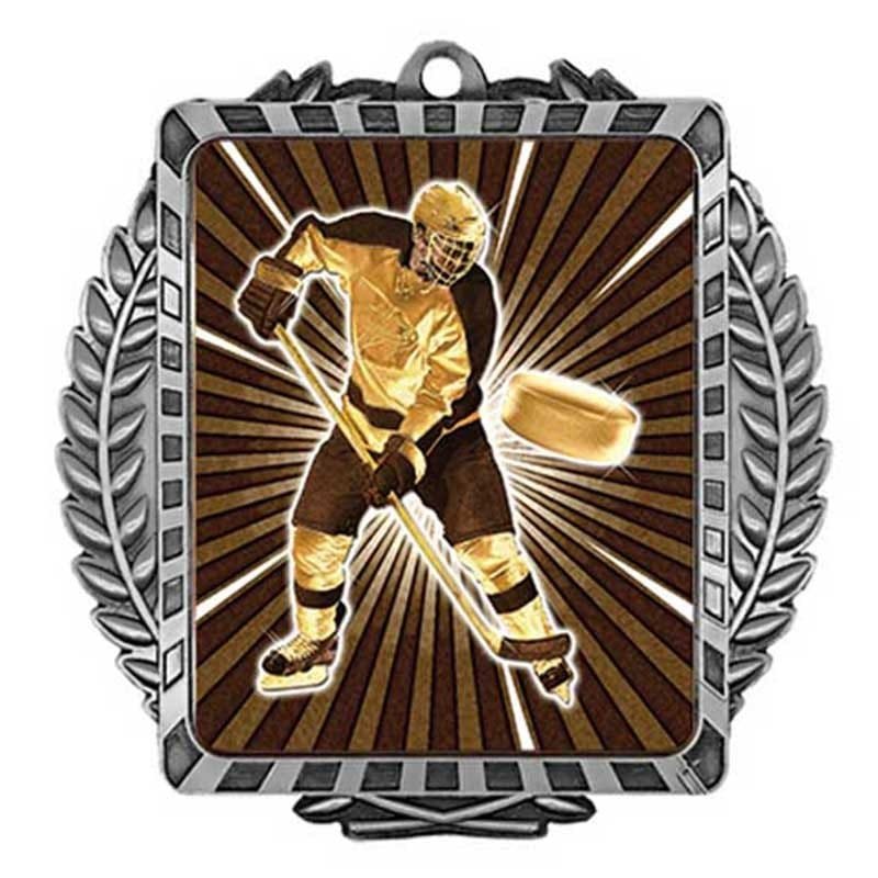 Médaille Hockey Argent 3.5″ – MML6054S