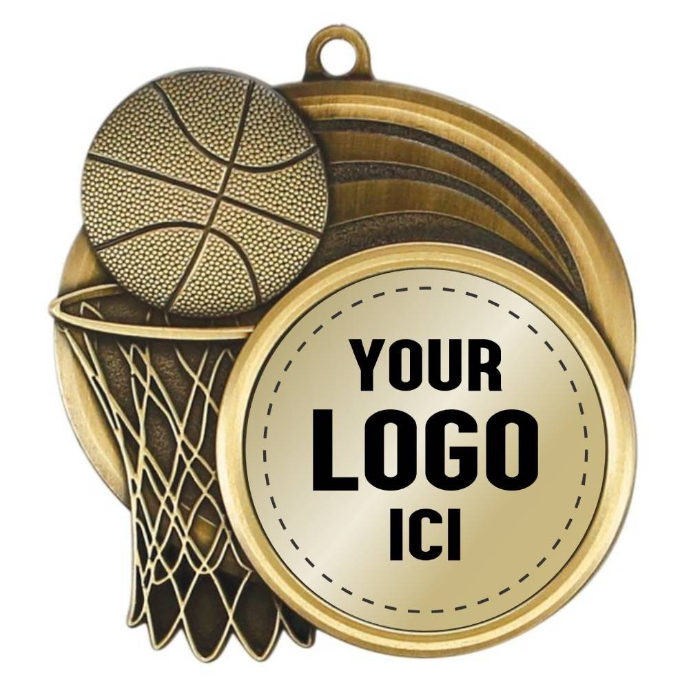 Médaille Basketball Or 2.5″ – MSI-2503G