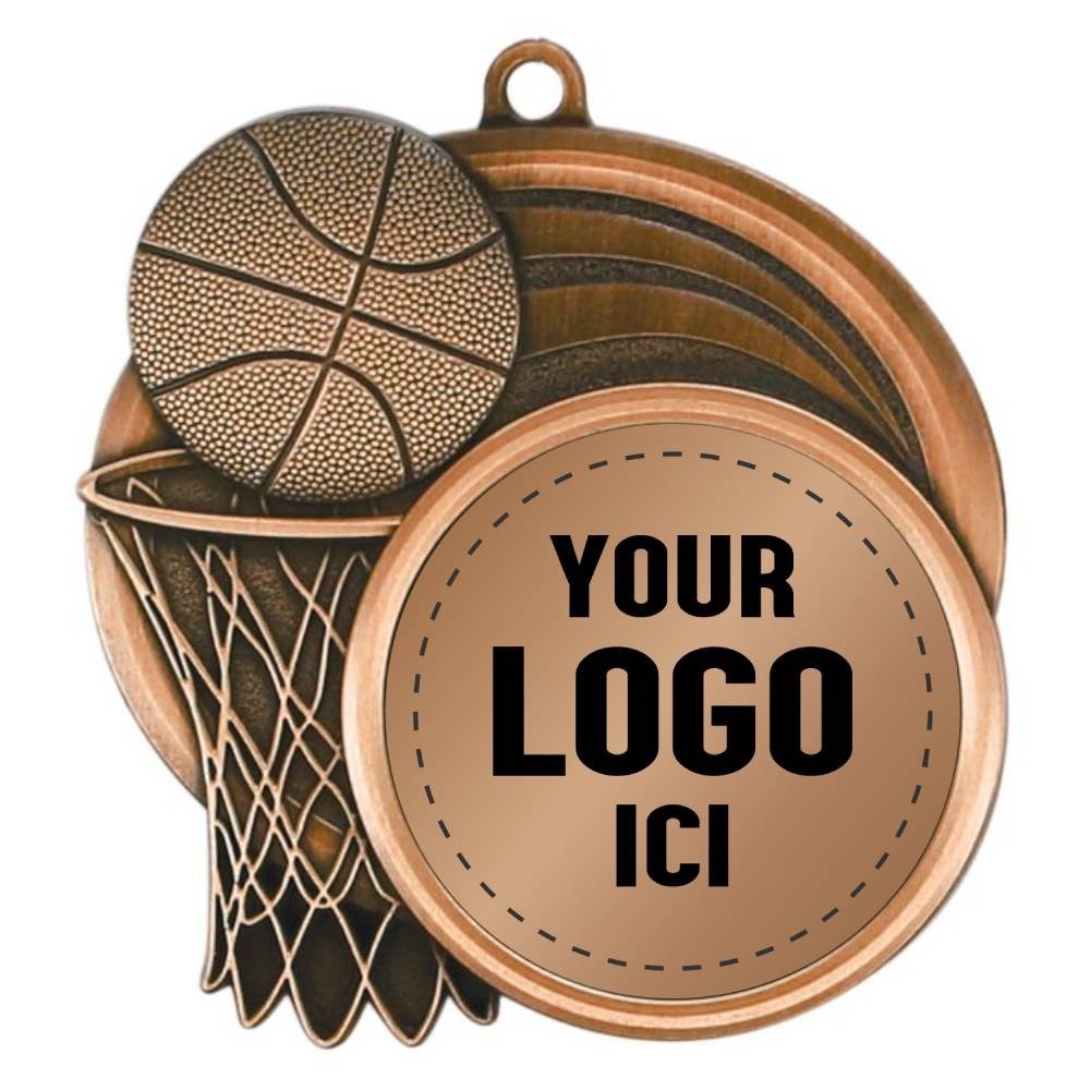 Médaille Basketball Bronze 2.5″ – MSI-2503Z