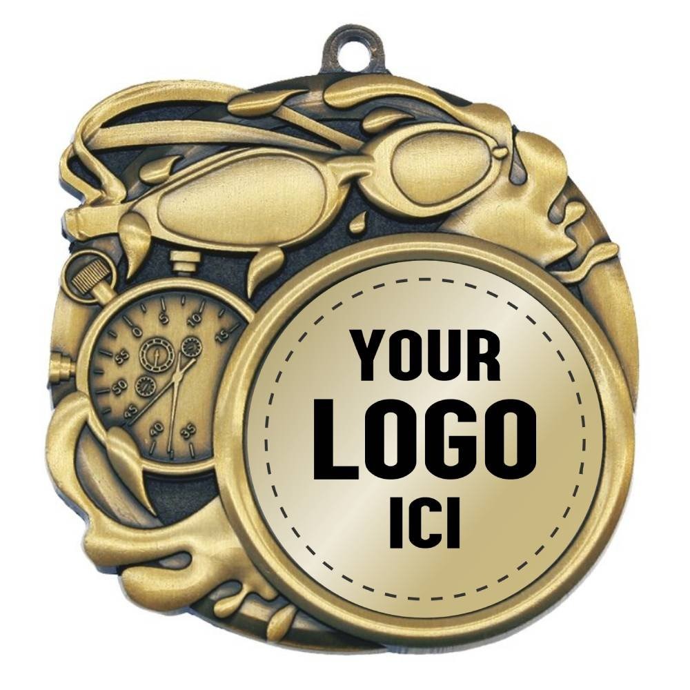 Médaille Natation Or 2.5″ – MSI-2514G