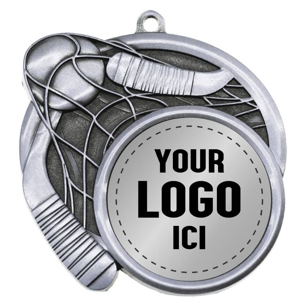 Médaille Dek Hockey Argent 2.5″ – MSI-2521S
