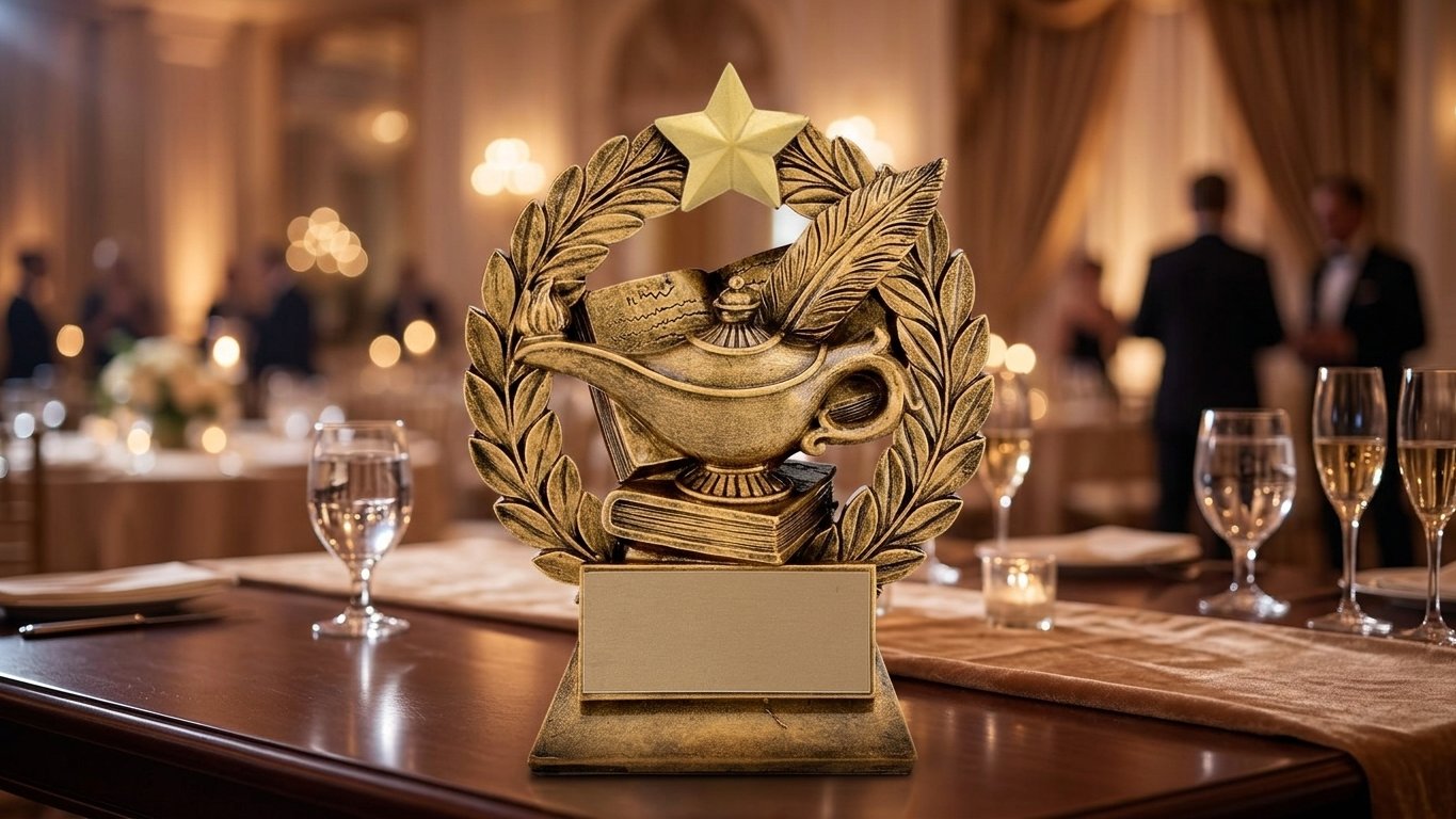 Trophée résine Garland académique 6¼ po — 6¼ po · Réf. PDU-RF81155AG — gravure personnalisée — Mr Trophée — 2