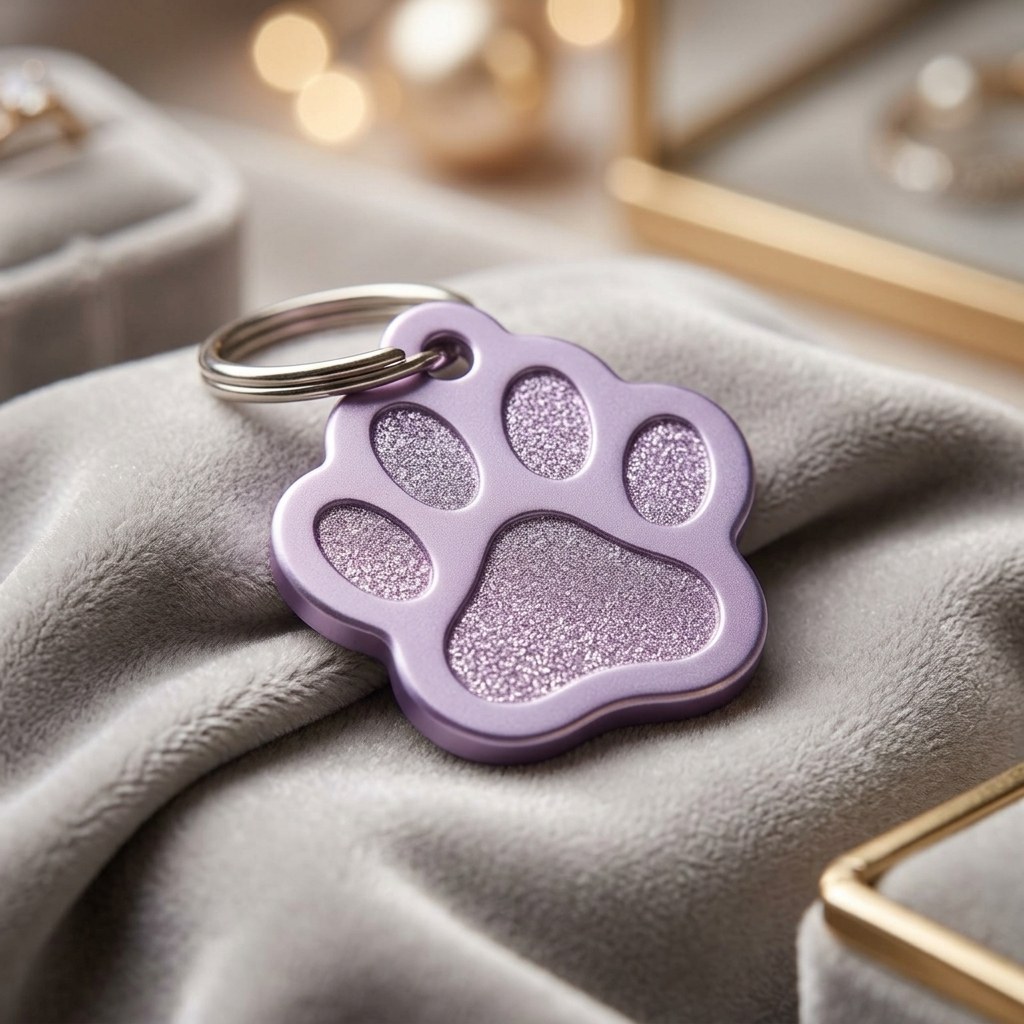 Plaque Patte — Lilas — Gravure incluse — anneau d'attache inclus — gravure personnalisée — Mr Trophée