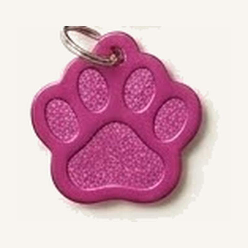 Plaque Patte — Fuchsia — Gravure incluse — anneau d'attache inclus — gravure personnalisée — Mr Trophée — 3