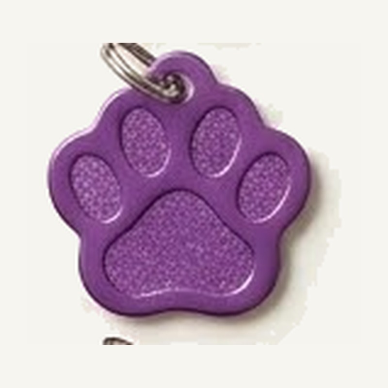 Plaque Patte — Mauve — Gravure incluse — anneau d'attache inclus — gravure personnalisée — Mr Trophée — 3