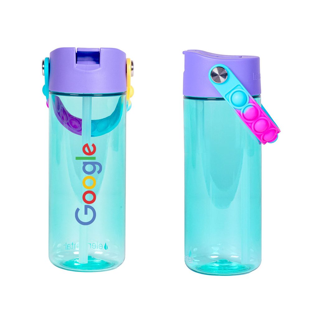 Bouteille Elemental® Splash Pop sangle Fidget de 18 oz avec bec verseur et paille