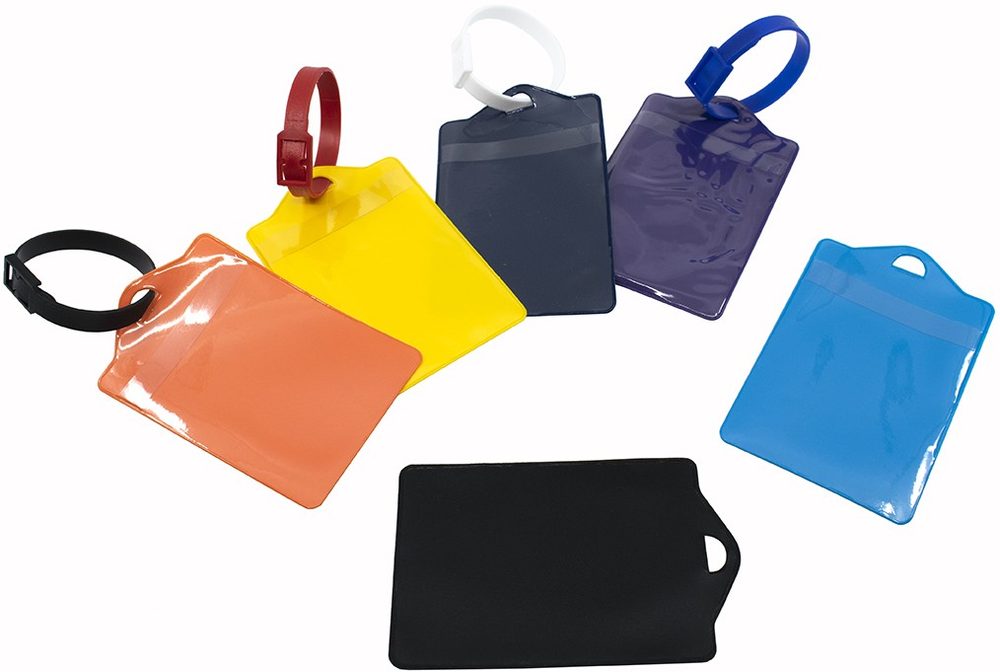 Étiquette à bagage avec attache