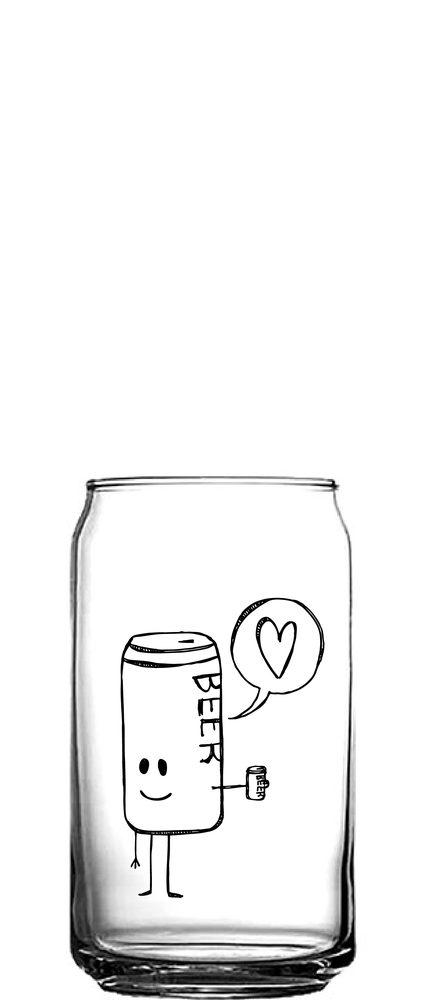 Verre en forme de canette 16oz. / 475ml.