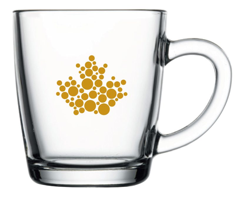 Tasse à café en verre nouvelle vague 12oz.