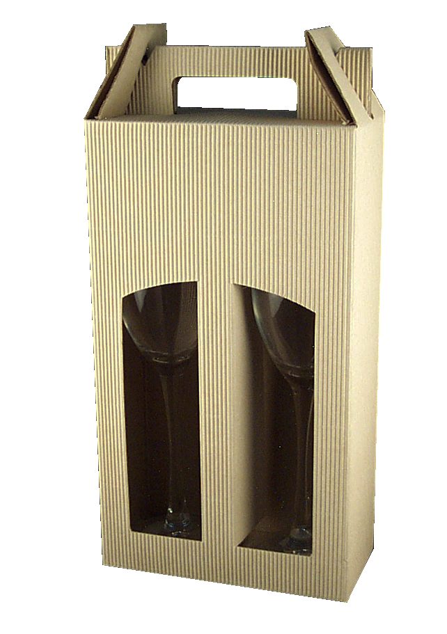 Boîte-cadeau en carton pour deux verres
